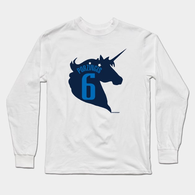 The Unicorn - Kristaps Porzingis Long Sleeve T-Shirt by THEDFDESIGNS